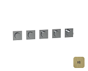 Almar Push Square Термостат для душа, внешняя часть на 4 потребителя, цвет: brushed high brass E180490.HB