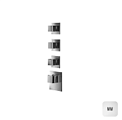 Almar High Flow Square Термостат для душа, внешняя часть на 3 потребителя, цвет: matt white E180023.MW