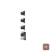 Almar High Flow Square Термостат для душа, внешняя часть на 3 потребителя, цвет: brushed copper E180083.CO