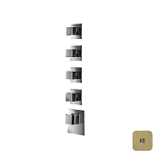 Almar High Flow Square Термостат для душа, внешняя часть на 4 потребителя, цвет: brushed high brass E180024.HB