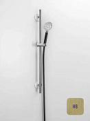 Almar Posh Душевой гарнитур: ручная лейка Posh, шланг 150 см, штанга, цвет: brushed high brass E144065.HB