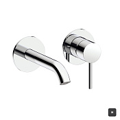 Almar Round Смеситель для раковины, внешняя часть, излив 18,5 см, цвет: polished deep black E210054.DB