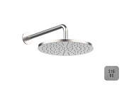 Almar Round Верхний душ с кронштейном настенным d30 см, 1 режим, цвет: brushed stainless steel E162045.316