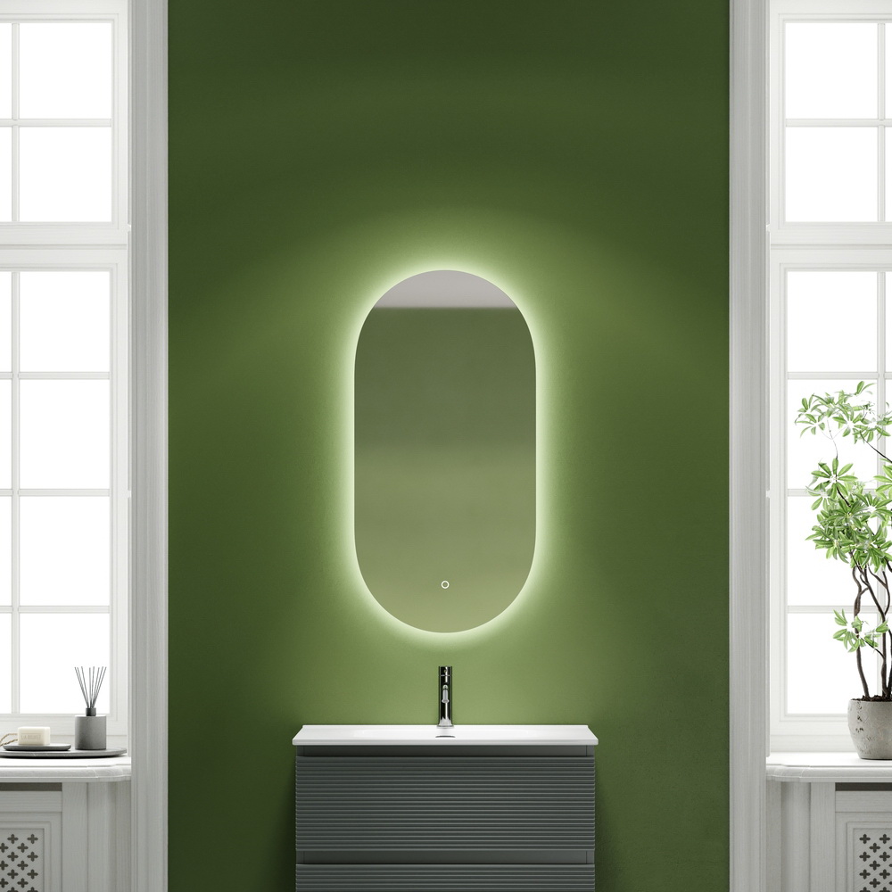 Sancos Oval Зеркало с подсветкой 55х90h см, сенсорный выключатель OV55C
