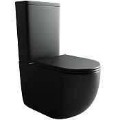 Ceramicanova Metropol Чаша для унитаза, безободковая с крышкой микролифт, цвет: черный матовый CN4001-BMB