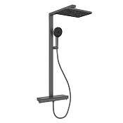 Sancos Vos Душевая стойка: термостат, ручной душ 3 режима, верхний душ, цвет: вороненая сталь матов. SC6100GG