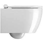 GSI Pura Унитаз подвесной 46x35 см безободковый, смыв swirlflush, с крепежом, цвет: белый глянцевый 8802FR211