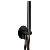 Remer Душевой гарнитур: лейка, выпуск с держателем, шланг 150 см, цвет: cromo nero spazzolato 337M317MMCFP