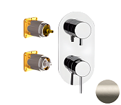 Remer X Style Смеситель для ванны встраиваемый на 3 потребителя, внешняя часть, цвет: visual inox X93KBXV