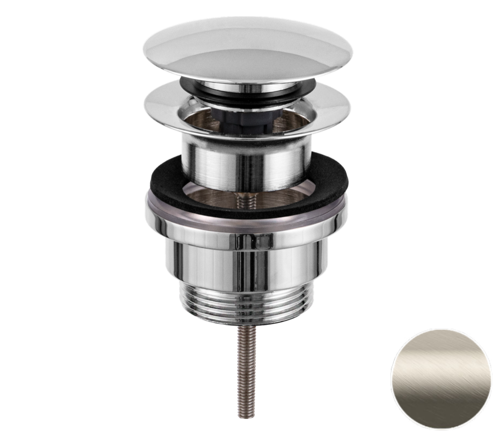 Remer Донный клапан click-clack универсальный, цвет: visual inox 905CCR114XV