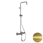 Remer Elegance Душевая стойка: термостат, излив, штанга 161 см, шланг 150 см, цвет: vecchio ottone EQ34ASSDVO