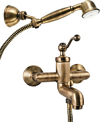 Paini Duomo Смеситель для ванны с душевым набором - ручной душ, шланг, цвет: состаренная бронза 88F3105KM