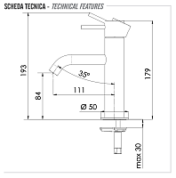 Remer X Style Смеситель для раковины, без д/к, высота излива 8,4 см, цвет: oro spazzolato X12BG
