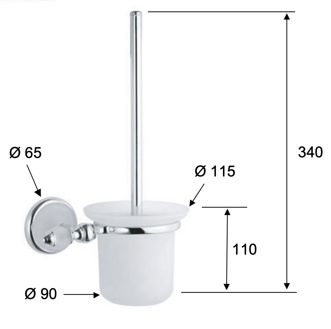 Remer Epoca Ершик для унитаза подвесной, с керамической колбой, цвет: cromo EP66CR