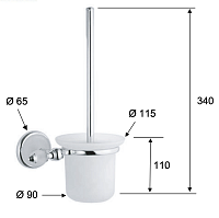 Remer Epoca Ершик для унитаза подвесной, с керамической колбой, цвет: cromo EP66CR