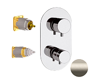 Remer Elegance Термостат для ванны встраиваемый на 2 потребителя, внешняя часть, цвет: visual inox NT92KBXV