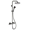 Remer Elegance Душевая стойка: термостат, верхний душ 25 см, лейка, штанга 100 см, цвет: nero opaco EQ32XM1UFM25NO