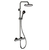 Remer Elegance Душевая стойка: термостат, верхний душ 25 см, лейка, штанга 100 см, цвет: nero opaco EQ32XM1UFM25NO
