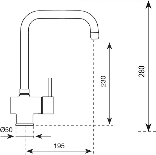 Paini Matera Смеситель для кухни, высота излива 23 см, без донного клапана, цвет: хром 78CR5881B90KM