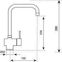 Paini Matera Смеситель для кухни, высота излива 23 см, без донного клапана, цвет: хром 78CR5881B90KM