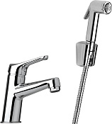 Paini Bios Смеситель для раковины с гигиеническим душем - ручной душ, шланг, держатель, цвет: хром 05CR205/574