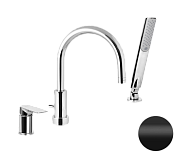 Remer Infinity Смеситель на борт ванны, излив 21,5 см, ручной душ, шланг 150 см, цвет: nero opaco I07NO