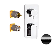 Remer Infinity Смеситель для ванны, 2 потребителя, внешняя часть, цвет: cromo nero spazzolato I92KBCFP