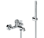 Remer Atelier Смеситель для ванны с душем, лейка, держатель, шланг 150 см, цвет: cromo AL02