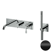 Remer Atelier Смеситель для ванны встраиваемый, излив, лейка, с внутренней частью, цвет: nero opaco AL53D2NO