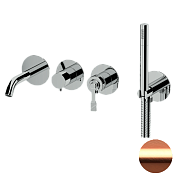 Remer Atelier Смеситель для ванны, излив, лейка, с внутренней частью, цвет: rame spazzolato AL53D2PRP