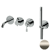 Remer Atelier Смеситель для ванны встраиваемый, излив, лейка, с внутренней частью, цвет: visual inox AL53D2PXV