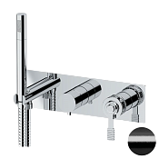 Remer Atelier Смеситель для ванны, 3 потребителя, с внутренней частью, цвет: cromo nero spazzolato AL97D3CFP