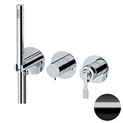 Remer Atelier Смеситель для ванны, 3 потребителя, с внутренней частью, цвет: cromo nero spazzolato AL97D3PCFP