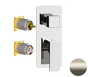 Remer Absolute Смеситель для ванны встраиваемый на 2 потребителя, внешняя часть, цвет: visual inox AU92KBXV