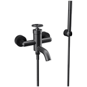 Remer Chrono Смеситель для ванны с душем, лейка, шланг 150 см, цвет: cromo nero spazzolato CH02CFP
