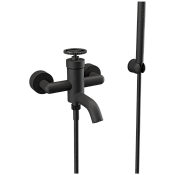 Remer Chrono Смеситель для ванны с душем, лейка, держатель, шланг 150 см, цвет: nero opaco CH02NO