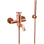 Remer Chrono Смеситель для ванны с душем, лейка, держатель, шланг 150 см, цвет: rame spazzolato CH02RP