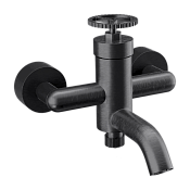 Remer Chrono Смеситель для ванны с душем, излив, цвет: cromo nero spazzolato CH05CFP