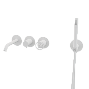 Remer Chrono Смеситель для ванны встраиваемый, излив, лейка, с внутренней частью, цвет: bianco opaco CH53D2PBO