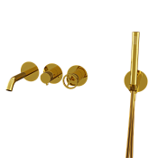 Remer Chrono Смеситель для ванны встраиваемый, излив, лейка, с встраиваемой частью, цвет: oro lucido CH53D2PDO