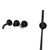 Remer Chrono Смеситель для ванны встраиваемый, излив, лейка, с встраиваемой частью, цвет: nero opaco CH53D2PNO