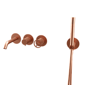 Remer Chrono Смеситель для ванны, излив, лейка, с внутренней частью, цвет: rame spazzolato CH53D2PRP