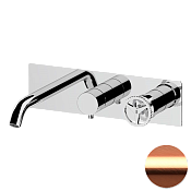 Remer Chrono Смеситель для ванны, излив, лейка, с внутренней частью, цвет: rame spazzolato CH54D2RP