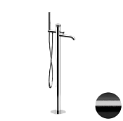 Remer Element Смеситель для ванны напольный, со скрытой частью, цвет: cromo nero spazzolato ET08CFP