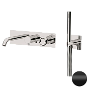 Remer Element Смеситель для ванны встраиваемый, излив, лейка, с внутренней частью, цвет: nero opaco ET53D2NO