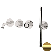 Remer Element Смеситель для ванны, излив, лейка, с внутренней частью, цвет: oro spazzolato ET53D2PBG