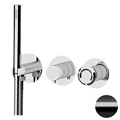 Remer Element Смеситель для ванны, 2 потребителя, с внутренней частью, цвет: cromo nero spazzolato ET97D2PCFP