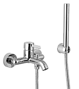 Remer Metrica Смеситель для ванны с душем, лейка, держатель, шланг 150 см, цвет: cromo MC02