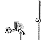 Remer Metrica Смеситель для ванны с душем, лейка, держатель, шланг 150 см, цвет: cromo MC027MD