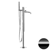 Remer Metrica Смеситель для ванны напольный, со скрытой частью, цвет: cromo nero spazzolato MC08CFP